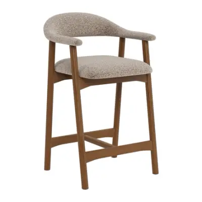 by fonQ Nordic Barkruk - Beige / Walnoot bij fonQ