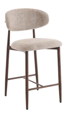 by fonQ Olan Barkruk - Taupe/ Walnoot bij fonQ