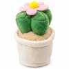 Cactus met Roze Bloem in Bloempot Pluche Knuffel Plant 15 cm bij TopKnuffels