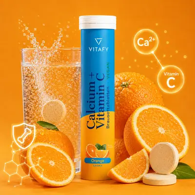 Calcium + Vitamine C - Orange (20 bruistabletten) bij Bodylab