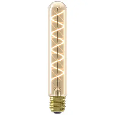 Calex LED buislamp - T32x185 - goudkleur - E27 - 2,5W - 136LM - dimbaar bij Leen Bakker
