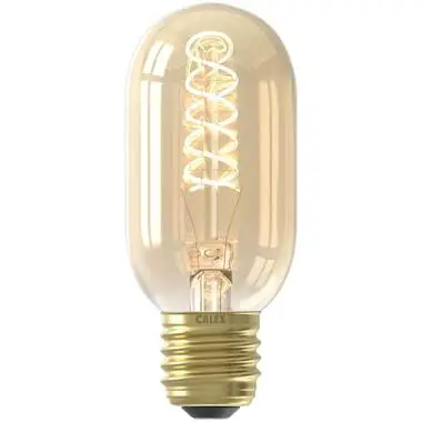 Calex LED buislamp - T45 - goudkleur - E27 - 3,8W - 250LM - dimbaar bij Leen Bakker