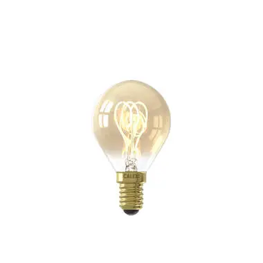 Calex LED kogellamp - goudkleur - E14 - 2,5W - 136LM - dimbaar bij Leen Bakker