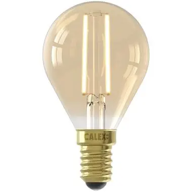 Calex LED kogellamp - goudkleur - E14 - 3,5W - 250LM - dimbaar bij Leen Bakker