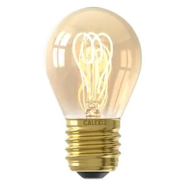 Calex LED kogellamp - goudkleur - E27 - 2,5W - 136LM - dimbaar bij Leen Bakker