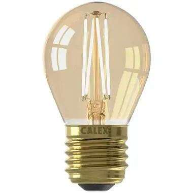 Calex LED kogellamp - goudkleur - E27 - 3,5W - 250LM - dimbaar bij Leen Bakker