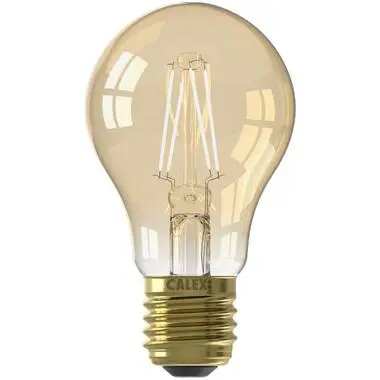 Calex LED standaardlamp - goudkleur - E27 - 4,5W - 470LM - dimbaar bij Leen Bakker