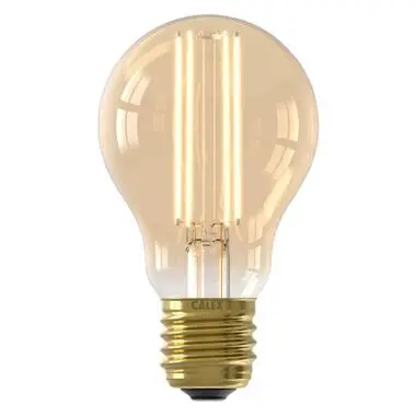 Calex, LED standaardlamp - goudkleur - E27 - 7.5W bij Leen Bakker