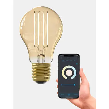 Calex Smart LED - standaardlamp - goudkleur - E27 - 7W - 806LM - dimbaar bij Leen Bakker