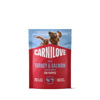 Carnilove Dog Pouch Paté Turkey & Salmon with Blueberries Puppy 300 g bij VoerOnline