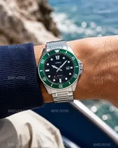 Casio Mens Steel 200m Diver Green Anti-reverse Bezel 46mm bij HorlogeGigant