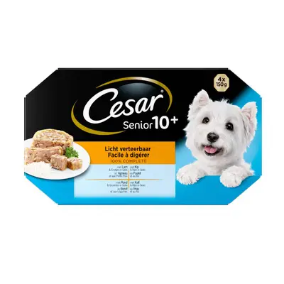 Cesar Senior 10+ In Gelei Alu Multipack Hondenvoer 4x 150 gr bij Discus