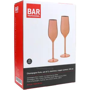 Champagne Flute Set RVS Copper Look bij Drankgigant