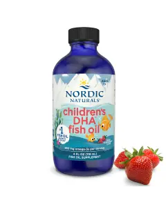Children’s DHA Strawberry – 119 ml – 530 mg Omega-3 per portie – Vloeibare Levertraan voor Kinderen - Nordic Naturals bij Plent