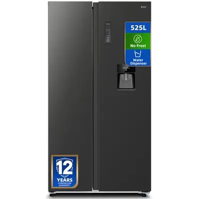 CHIQ CSS530NGDE - 525 L - No Frost - 4 L Waterdispenser - Digitaal LED Display - Amerikaanse koelkast - Vrijstaand - Breedte 91,5 cm - Hoogte 176,5 cm - 192 l bij MediaMarkt