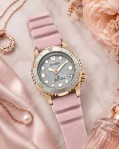 Citizen Ladies Rosegolden Solar Diver 36mm bij HorlogeGigant