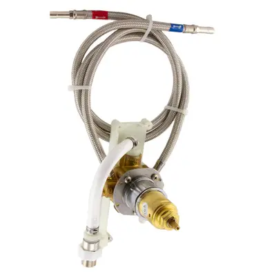 CLEOPATRA Complete unit met aansluitslangen, thermostaat en stopomstelkraan bij KranenSpecialist
