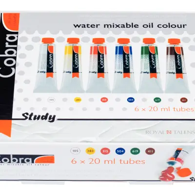 Cobra Study Watervermengbare Olieverf Set 6 x 20 ml bij Verfze