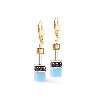 Coeur de Lion Oorbellen 2838/20-1583 Blauw Goldplated bij JuweliersWebshop