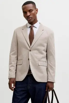 colbert beige bij Wehkamp