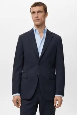 colbert met wol donkerblauw bij Wehkamp