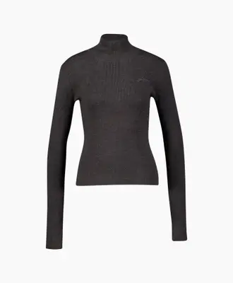 Coltrui Mini Ribbed Merino Mock Donker Grijs bij Van Dijk Store