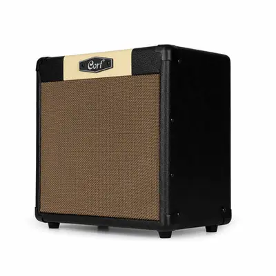 Cort CM15RBK 15W Gitaarversterker met 8 inch Speaker, Reverb en 2 Kanalen Zwart bij VDS Instrumenten