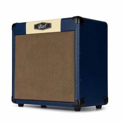 Cort CM15RDB 15W Gitaarversterker met 8 inch Speaker, Reverb en 2 Kanalen Dark Blue bij VDS Instrumenten