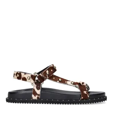 Cow print leren sandalen bij Sacha