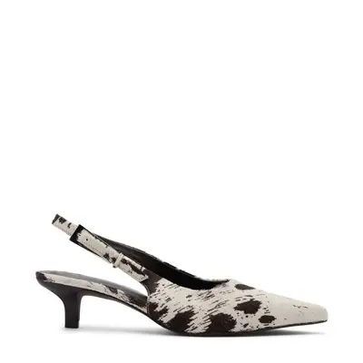 Cow print slingback pumps bij Sacha