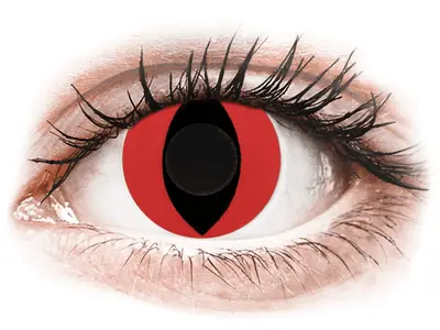 CRAZY LENS - Cat Eye Red - daglenzen zonder sterkte (2 lenzen) bij Alensa
