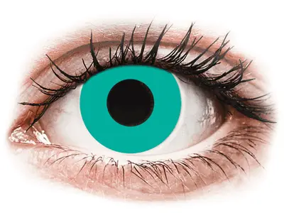 CRAZY LENS - Solid Turquoise - daglenzen met sterkte (2 lenzen) bij Alensa