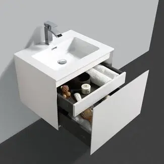 CREA Badmeubel 60 cm met cast marmer wastafel bij Sanitear