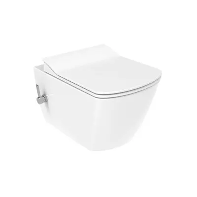 Creavit Elegant hangtoilet met bidet randloos warm en koud water glanzend wit bij SaniSupreme