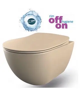 Creavit Freedom Randloos Hangtoilet Mat Cappuccino met Bidet 51x35,5x29 cm incl. Softclose WC-bril FE322 bij Sani4Comfort