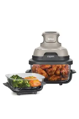 CRISPi 4-in-1 Airfryer met glazen vershoudschalen - Grijs - FN101EUST bij Wehkamp