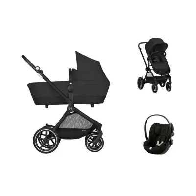 Cybex EOS Basic One Box 3-in-1 Kinderwagen - Moon Black bij Baby-Dump