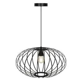 D'Lite Hanglamp Kemmel Metaal En Kunststof Mat Zwart | Geschikt Voor 1x E27 bij Lampdirect