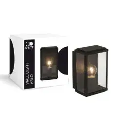 D'Lite Wandlamp Arlo Zwart | IP44 - Geschikt voor 1x E27 bij Lampdirect