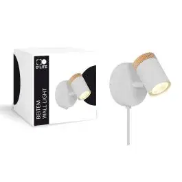 D'Lite Wandlamp Beitem Mat Wit FSC Hout | Geschikt Voor 1x GU10 bij Lampdirect