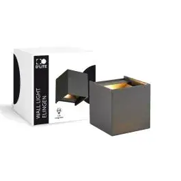 D'Lite Wandlamp Elingen Zwart Up & Down 3W 480lm - 830 Warm Wit | IP65 bij Lampdirect