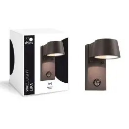D'Lite Wandlamp Lira Zwart 5W 600lm 830 Warm Wit | IP54 - Bewegingssensor bij Lampdirect