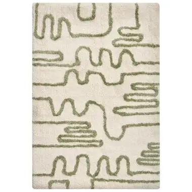 DAHARL - Badmat - Beige/Groen - 60 x 90 cm - Stof bij Leen Bakker