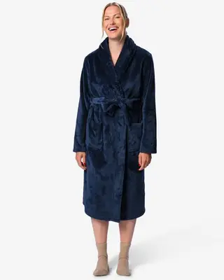 damesbadjas fleece donkerblauw bij HEMA