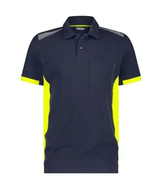 DASSY Veracruz Werkpolo Donkerblauw/Geel bij Bedrijfskledingonline