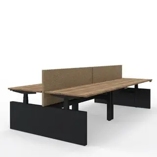 Deasc. Duo zit-sta bureau Flow met wang | zwart bij Bureaustoelexpress