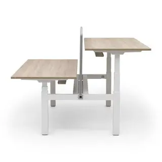Deasc. Duo zit-sta bureau Flow | wit frame bij Bureaustoelexpress