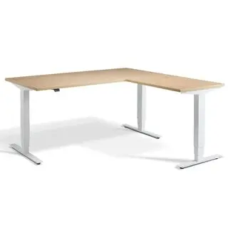 Deasc. Zit sta hoekbureau Flow | wit frame bij Bureaustoelexpress