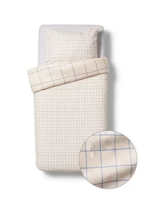 dekbedovertrek 140x200/220cm flanel ruiten blauw bij HEMA