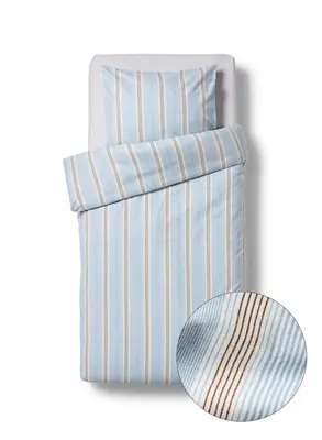 dekbedovertrek 140x200/220cm flanel strepen blauw bij HEMA